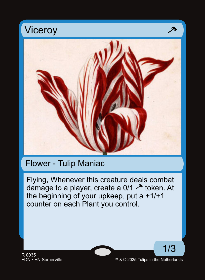 A Magic the Gathering card with icons in the text.